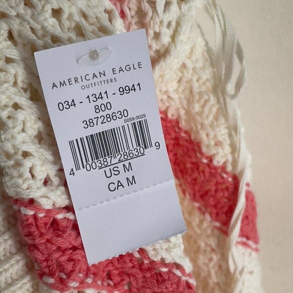 NWT American Eagle Crochet Striped Tube Top Long Sleeve Cardigan Sweater Set M - Picture 7 of 9